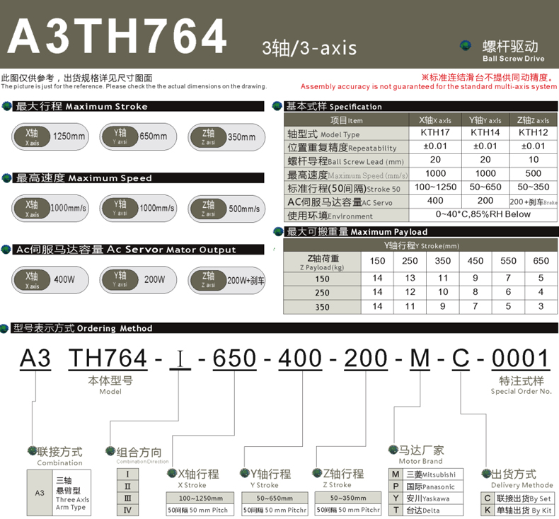 A3型三轴悬臂式线性模组		